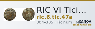 RIC VI Ticinum 47a — CANOA