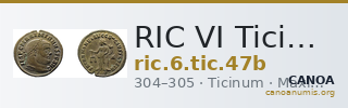 RIC VI Ticinum 47b — CANOA