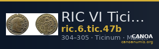 RIC VI Ticinum 47b — CANOA