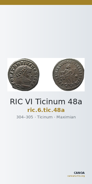 RIC VI Ticinum 48a — CANOA