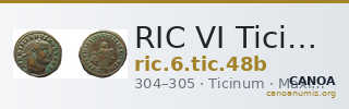 RIC VI Ticinum 48b — CANOA
