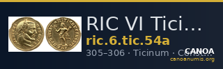 RIC VI Ticinum 54a — CANOA