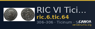 RIC VI Ticinum 64 — CANOA