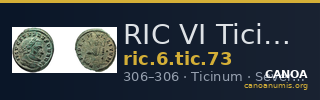 RIC VI Ticinum 73 — CANOA