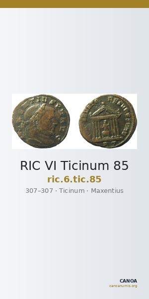 RIC VI Ticinum 85 — CANOA
