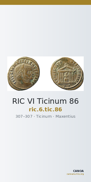 RIC VI Ticinum 86 — CANOA