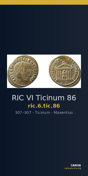 RIC VI Ticinum 86 — CANOA