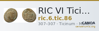 RIC VI Ticinum 86 — CANOA