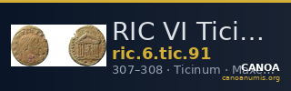 RIC VI Ticinum 91 — CANOA