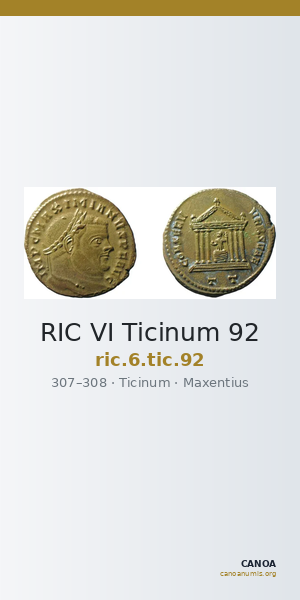 RIC VI Ticinum 92 — CANOA