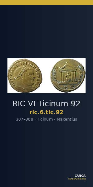 RIC VI Ticinum 92 — CANOA
