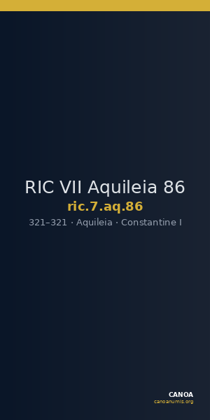 RIC VII Aquileia 86 — CANOA