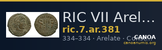 RIC VII Arelate 381 — CANOA