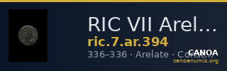 RIC VII Arelate 394 — CANOA