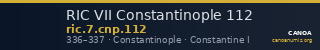 RIC VII Constantinople 112 — CANOA