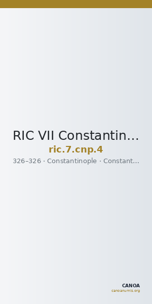 RIC VII Constantinople 4 — CANOA