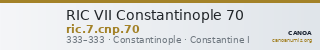 RIC VII Constantinople 70 — CANOA