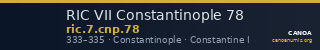 RIC VII Constantinople 78 — CANOA