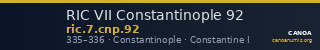 RIC VII Constantinople 92 — CANOA