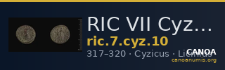 RIC VII Cyzicus 10 — CANOA
