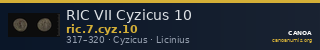 RIC VII Cyzicus 10 — CANOA