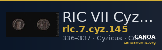 RIC VII Cyzicus 145 — CANOA