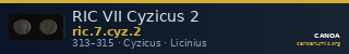 RIC VII Cyzicus 2 — CANOA