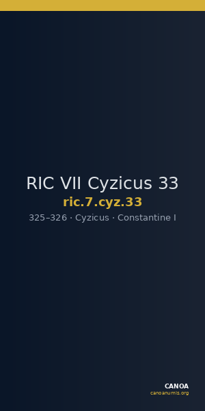 RIC VII Cyzicus 33 — CANOA