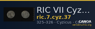 RIC VII Cyzicus 37 — CANOA