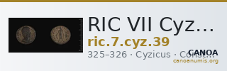 RIC VII Cyzicus 39 — CANOA