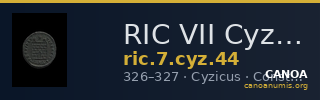 RIC VII Cyzicus 44 — CANOA