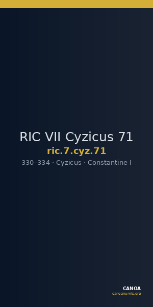 RIC VII Cyzicus 71 — CANOA