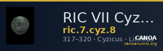 RIC VII Cyzicus 8 — CANOA