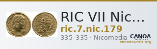 RIC VII Nicomedia 179 — CANOA