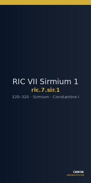 RIC VII Sirmium 1 — CANOA
