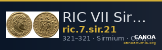 RIC VII Sirmium 21 — CANOA
