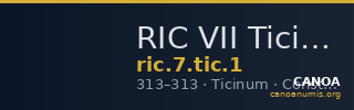 RIC VII Ticinum 1 — CANOA