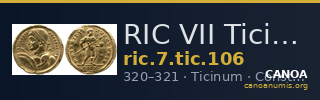 RIC VII Ticinum 106 — CANOA