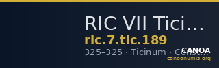 RIC VII Ticinum 189 — CANOA