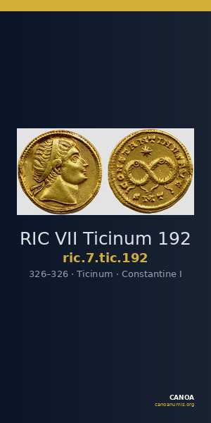 RIC VII Ticinum 192 — CANOA
