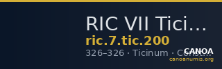 RIC VII Ticinum 200 — CANOA