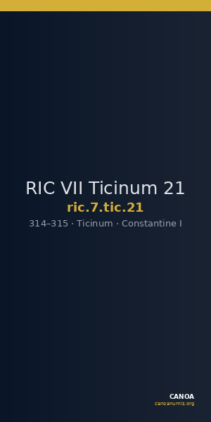 RIC VII Ticinum 21 — CANOA