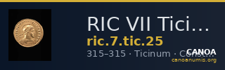 RIC VII Ticinum 25 — CANOA