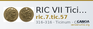 RIC VII Ticinum 57 — CANOA