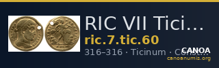 RIC VII Ticinum 60 — CANOA