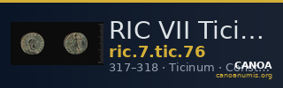 RIC VII Ticinum 76 — CANOA