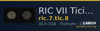 RIC VII Ticinum 8 — CANOA