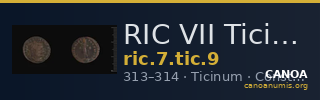 RIC VII Ticinum 9 — CANOA