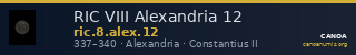 RIC VIII Alexandria 12 — CANOA