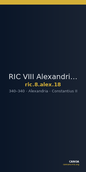 RIC VIII Alexandria 18 — CANOA